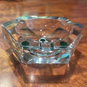 Val St Lambert Crystal Octagonal Vintage Ashtray